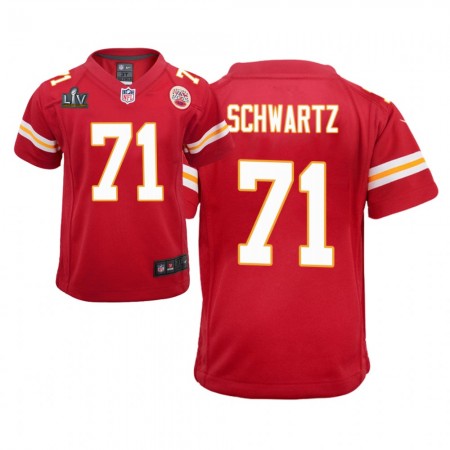 Miesten Kansas City Chiefs NFL Pelipaita Mitchell Schwartz 71 Nike Punainen 2021 Super Bowl LV